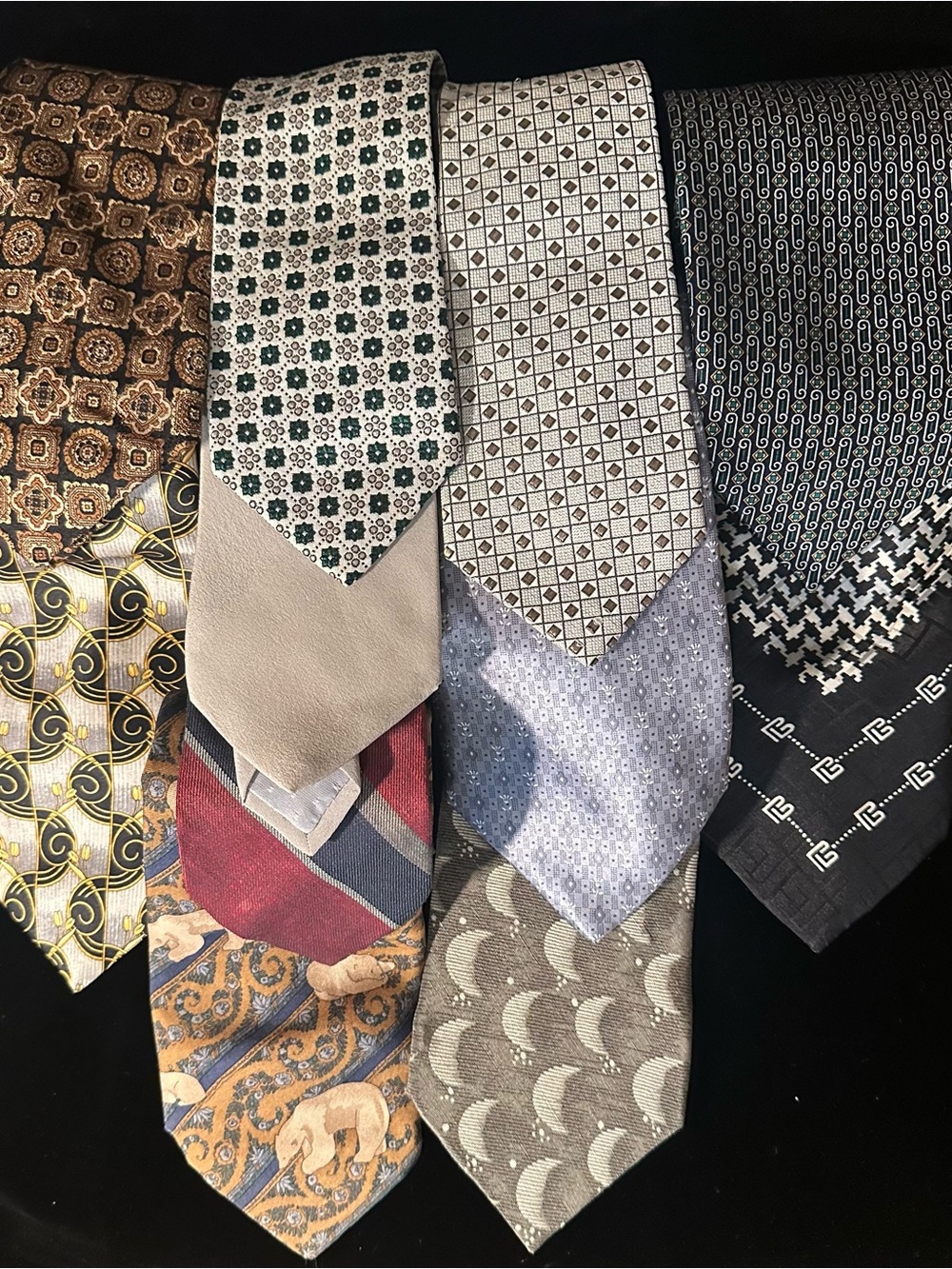 Assorted Men's Patterned Silk Ties - Multi-Color Pack